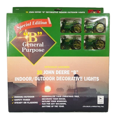 20 Indoor / Outdoor Lights John Deere B Tractor Decorative Christmas New in Box - Image 1 of 4