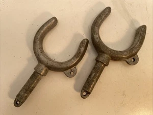 VINTAGE PAIR Of Aluminum Oar Locks Maritime Boat Oar Holders Salvage Condition - Bild 1 von 5