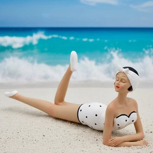 DEKO Maritime Badenixe Badefigur Strandnixe Frauenfigur Retro-Stil 20er Jahre - Bild 1 von 5