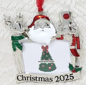 🎄2025 ADORNO DE ÁRBOL DE NAVIDAD MARCO DE FOTOS SANTA RENO Y CASCANUECES - Imagen 1 de 12