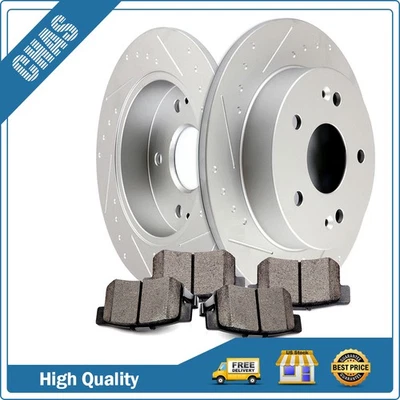 Rotores de freno traseros perforados pastillas de freno para Buick Rainier Chevrolet GMC 2002-2006 Foto 1 de 4