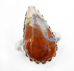 Natürlicher Naht Achat 925 massiv echt Sterling Silber Ring Schmuck Gr. 7 @19-5 - Bild 1 von 2