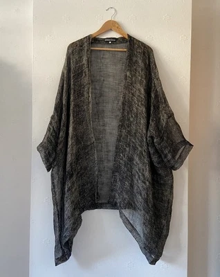 Shirin Guild Open Front Loose Weave 100% Linen Jacket Cover Up Size S Boxy - Image 1 of 4