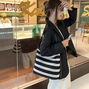 Lazy Style Woven Shoulder Bag Large Capacity Hollow Shoulder Bag Girls - Picture 1 of 12