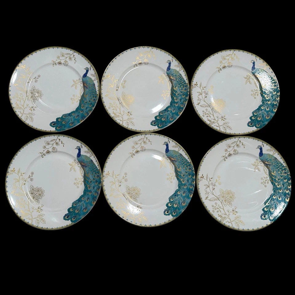 222 pratos de jantar de porcelana Fifth Peacock Garden conjunto de 6 – 10,75” - Imagem 1 de 4