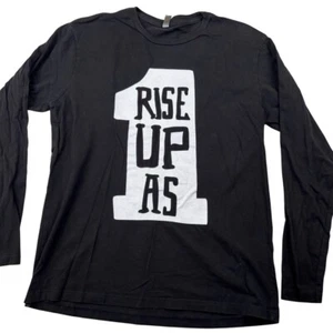 Long Sleeve Graphic Tee Rise Up As One Vota Health For All Black Mens Medium - Picture 1 of 8