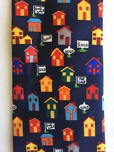 Real Estate Neck Tie "FOR SALE" Realtor Theme House Sold 100% Silk USA - Picture 1 of 9