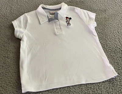 DISNEY STORE Polo Niñas 7/8 Niño Pequeño MEDIANO 100% Algodón Bordado Rayas Foto 1 de 4