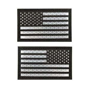 IR Reflective United States US USA Flag Hook Loop Patch Backing Fastener Badge - Picture 1 of 5