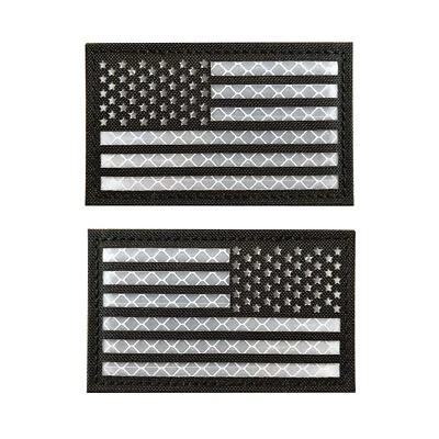 IR Reflective United States US USA Flag Hook Loop Patch Backing Fastener Badge - Image 1 of 3