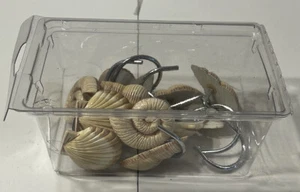Seashells Shower Curtain Hooks Set of 12 W/3 Different Shell Designs Ocean Beach - Picture 1 of 8