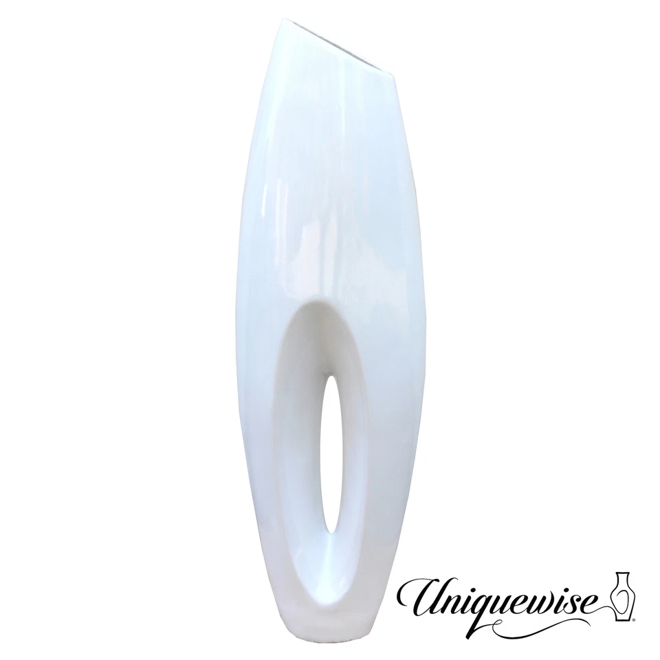 Uniquewise Modern White Large 40 Inch High Decorative Floor Vase QI003159L