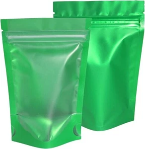 Sacchetti stand-up lucidi verdi per uso alimentare contengono 32 once / 1 kg - Foto 1 di 1
