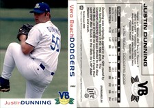 Justin Dunning 2002 Grandstand Vero Beach Dodgers #NNO Card *AutographDen*