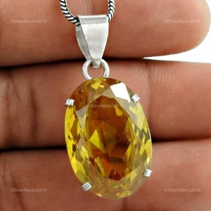 Ovale Naturale Zircone Cubico Argento Sterling Sorella Fidanzamento Pendente - Foto 1 di 4