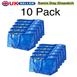 New IKEA FRAKTA Large Bags, Shopping Laundry Storage Garden, Pack of 10 Blue 71L - Picture 1 of 6