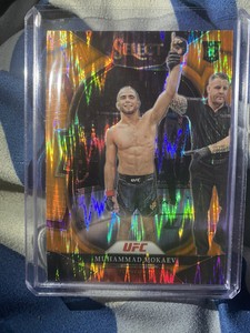 2023 UFC Panini Prizm Select Orange Flash Holo Muhammad Mokaev Rookie Card