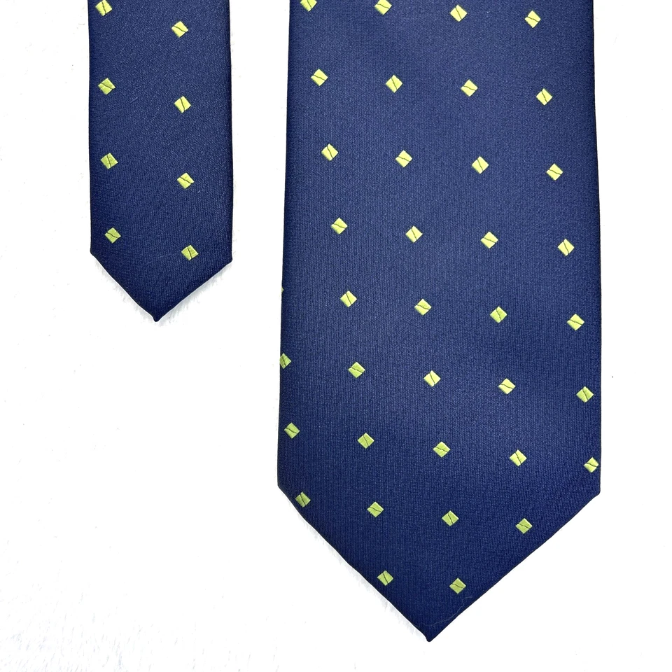 Corbata para hombre Luciano Soprani diseño azul verde 3,5”x 57” seda  Foto 1 de 4