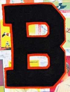 CHENILLE PATCH VARSITY LETTERMAN LETTER B CINCINNATI BENGALS ORANGE 6.25"X4.5" - Picture 1 of 1