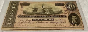 Confederate States of America 20 Dollars Feb. 17th, 1864 #29840 - Picture 1 of 2
