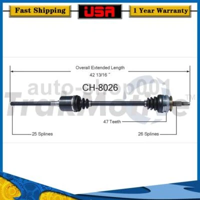 Eje delantero derecho CV eje articulado para Chrysler Town & Country 1999 1998 1997 Foto 1 de 2