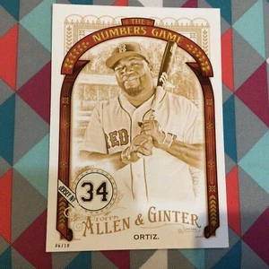 David Ortiz #15 red sox 5X7 Gold 06/10 made 2016 Topps Allen Ginter Numbers Game - Picture 1 of 2
