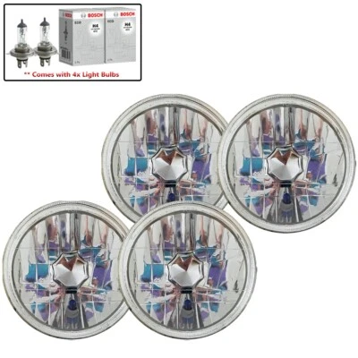 4pcs 5.75inch Round Crystal Clear HeadLights For BMW E30 3 Series Bulbs Bosch - Image 1 of 4