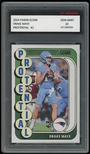 Tarjeta de novato Drake Maye 2024 Panini Score Protential 1er grado 10 Patriots #2 - Imagen 1 de 1
