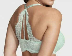 Victoria's Secret Very Sexy 34DD Front Close Lace Shine Strap Push-Up Bra Mint - Picture 1 of 4
