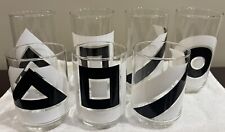 RARE FIND: Vintage Libbey Cocktail glasses (Black & White Geometric Shapes)