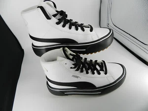 Puma Kaia Mid Top Womens Casual Platform Shoe White/Black Soles Size 8 - Picture 1 of 10