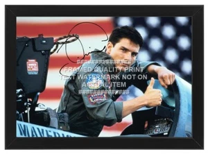 TOM CRUISE TOP GUN SIGNED PHOTO PRINT PRINTED AUTOGRAPH FRAMED OPTION 3 - Picture 1 of 13