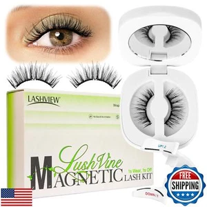 LASHVIEW Upgrade Soft Magnetic Eyelashes with Applicator, Reusable Magnetic L - Picture 1 of 5