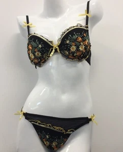 Ladies Embroidery Underwire Lace Bra Brief IntimateSexy Lingerie underwear(T1-4) - Picture 1 of 17