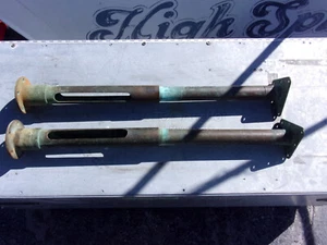 pair Vintage Brass marine HI-LO Table Legs Hatteras Yachts - Picture 1 of 6