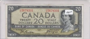1954 Bank of Canada $20 Bank Note - Devil's Face - C/E5678331 A19 - Picture 1 of 3