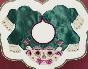 Antiguo Collar Ceremonial Bebé Dragón Tigre Bordado Seda Imperial Chino - Imagen 1 de 12