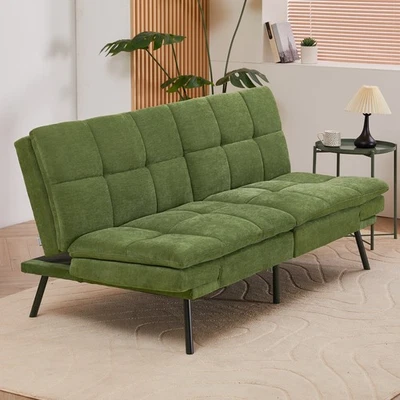 3 IN 1 Fabric Recliner Sofa Bed Double Sleeper 3 Seater Sofabed Couch Settee - Image 1 of 4
