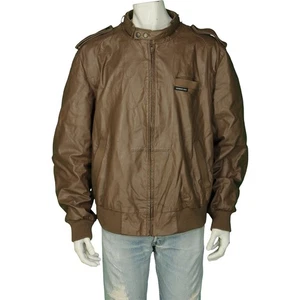 80s Vintage Members Only Retro Mod Bomber Brown Motorcycle Leather Jacket 3XL - Picture 1 of 9