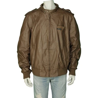 80s Vintage Members Only Retro Mod Bomber Brown Motorcycle Leather Jacket 3XL - Image 1 of 4