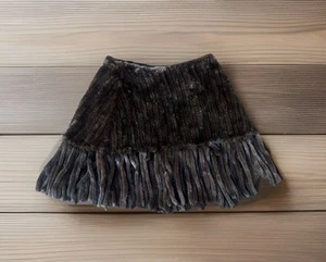 Adrienne Landau Chocolate BrownGenuine Mink Fur Cape Poncho Fringes READ - Picture 1 of 16