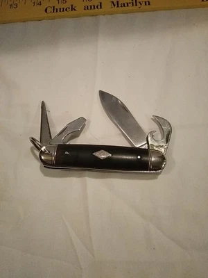 Navaja de campamento de bolsillo plegable Imperial Diamond Edge 857DE de colección años 60, 3,75" Foto 1 de 4