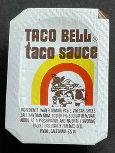 Paquete de salsa caliente sin abrir Taco Bell de los años 80 comida rápida vintage - Imagen 1 de 3