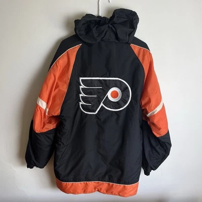 READ Vintage 90s NHL First Down Philadelphia Flyers Puffer Jacket M/L Baggy - Image 1 of 4