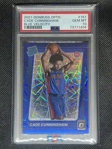 2021 Donruss Optic CADE CUNNINGHAM RC #161 BLUE VELOCITY PSA 10 GEM MT Rookie - Picture 1 of 2