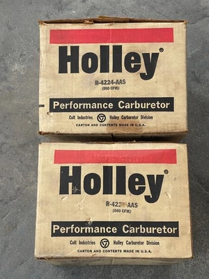 🔥NEW Pair of Holley 4224s Center Squirter 660CFM Carburetors Tunnel Ram 4224🔥 - Image 1 of 4