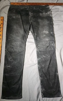 Pantalones Robins Jean Para Hombres 42x35 Negro Carbón Motard Calce Ajustado Denim Cremallera Bolsillo  Foto 1 de 4