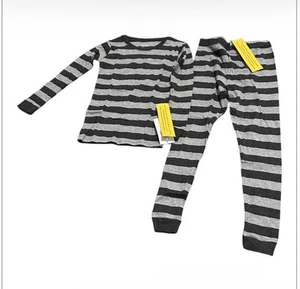 ๐ Leveret Kids Pajamas Set ๐๐ Size 5 Gray Stripe Long Sleeve Top & Bottom PJs - Picture 1 of 3