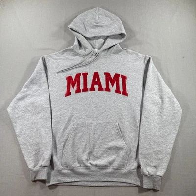 VTG Champion Miami Redhawks Pullover Hoodie Mens Medium Gray Fleece Sweatshirt - Image 1 of 4