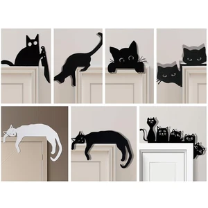 2024 Metal Adorable Cat Door Topper - Halloween Christmas Door Toppers Orname... - Picture 1 of 8